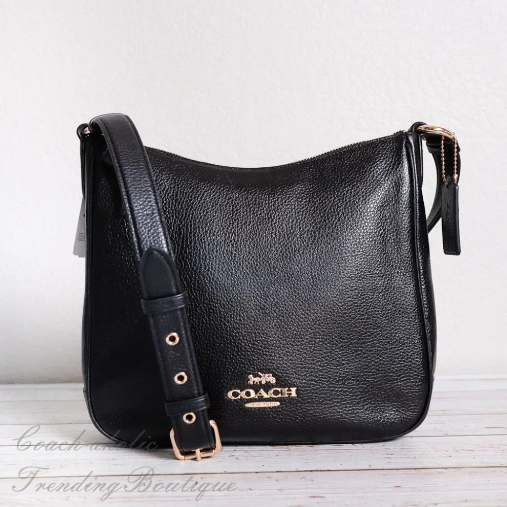 NWT Coach C1648  Ellie File Leather Crossbody Bag in Black